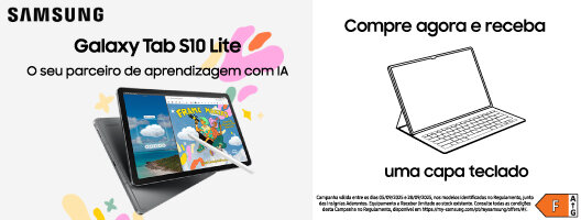 Lançamento Samsung Galaxy Tab S10 Lite. Oferta Capa Teclado. Válido de 05 a 08 setembro de 2025.