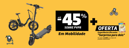 Semana Europeia da Mobilidade. Até 45% Desconto sobre PVPr em Mobilidade + Oferta Lifecooler. Válido de 16 a 22 setembro 2025