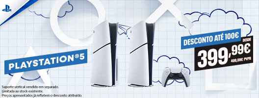 Desconto até 100€. PlayStation 5 desde 399,99€. Válido de 26 setembro a 09 outubro de 2025.