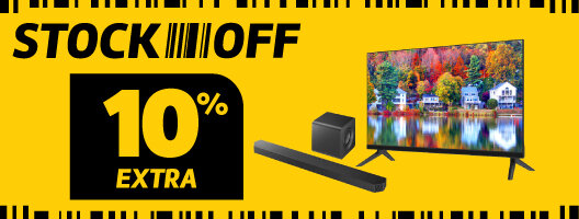 Stock Off - 10% Desconto Extra em Televisões e Áudio. 09 de setembro a 01 de novembro de 2026. Stock Off - 10% Desconto Extra em Televisões e Áudio. 09 de setembro a 01 de novembro de 2026.