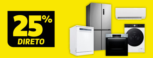 25% Desconto em Grandes Eletrodomésticos. Utiliza o código: SUPER25. Válido de 22 a 25 maio de 2026.