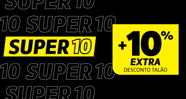 SUPER10 +10% Extra Desconto Talão em todas as categorias de produto. Válido 20 a 23 de março de 2026,