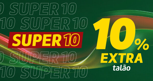 SUPER10. 10% Extra Talão em todas as categorias de produto. 10 junho de 2026. SUPER10. 10% Extra Talão em todas as categorias de produto. 10 junho de 2026.