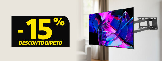 15% Desconto em Suportes de Televisão na compra conjunta com uma Televisão. Válido de 29 outubro a 31 dezembro 2025 15% Desconto em Suportes de Televisão na compra conjunta com uma Televisão. Válido de 29 outubro a 31 dezembro 2025