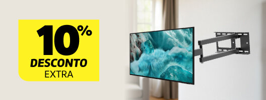 10% Desconto Extra em Suportes de Televisão, na compra conjunta com uma TV. Válido de 01 abril a 31 dezembro 2026. 10% Desconto Extra em Suportes de Televisão, na compra conjunta com uma TV. Válido de 01 abril a 31 dezembro 2026.