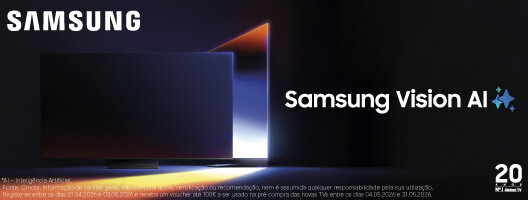 Receba até 100€ de desconto na sua nova TV Samsung. Válido de 21 abril a 03 maio de 2026.