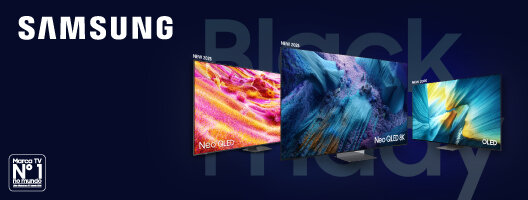 Até 50% Desconto Sobre PVPr em Televisões Samsung. Válido de 21 a 30 novembro de 2025.