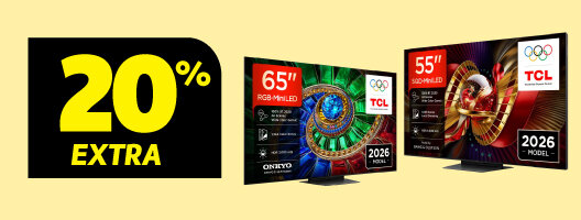 20% Desconto Extra em Televisões TCL. Válido de 06 a 11 outubro de 2026.