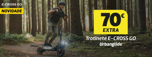 70€ Desconto Extra na Trotinete E-cross Urbanglide. Válido de 01 a 30 junho de 2026. 70€ Desconto Extra na Trotinete E-cross Urbanglide. Válido de 01 a 30 junho de 2026.