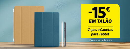 15€ em Talão em Capas e Canetas para Tablet na compra de Tablets. Válido de 21 a 31 outubro de 2025.