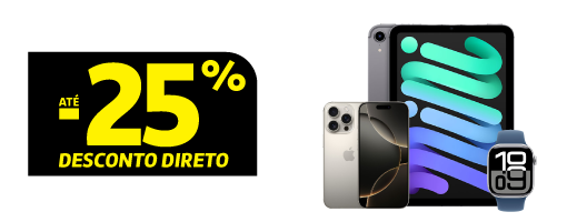 Até 25% Desconto em iPhone, iPad e Apple Watch. Válido de 23 a 26 outubro de 2025. Até 25% Desconto em iPhone, iPad e Apple Watch. Válido de 23 a 26 outubro de 2025.