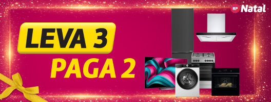 Leva 3 Paga 2 em TV's, Grandes Eletrodomésticos, Encastre e Fogões. Válido 22 a 24 dezembro de 2025. Leva 3 Paga 2 em TV's, Grandes Eletrodomésticos, Encastre e Fogões. Válido 22 a 24 dezembro de 2025.