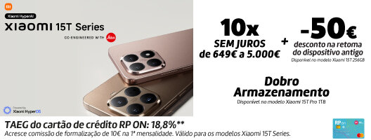Novos Xiaomi 15T Series com ofertas imperdíveis. Válido de 13 a 31 outubro de 2025