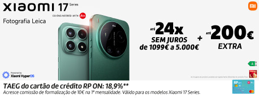 Novos Smartphones Xiaomi 17 Series. A nova onda de imagem. 28 fevereiro a 31 março. Promoção nos produtos assinalados.