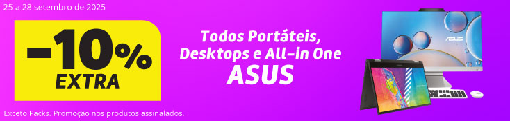 10% Desconto Extra Toda Marca Asus - 25 a 28 setembro