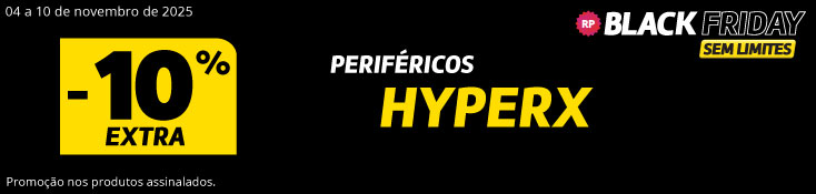 10% Desconto Extra Perifericos HyperX - 04 a 10 nov