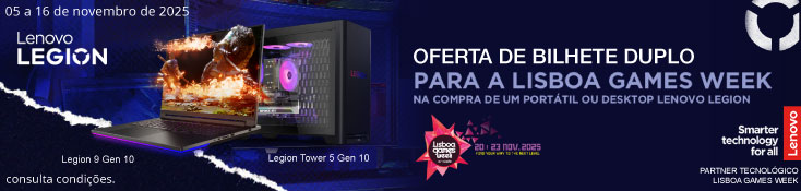 Lenovo Legion - Oferta de bilhete duplo Lisboa Games Week - 05 a 16 novembro