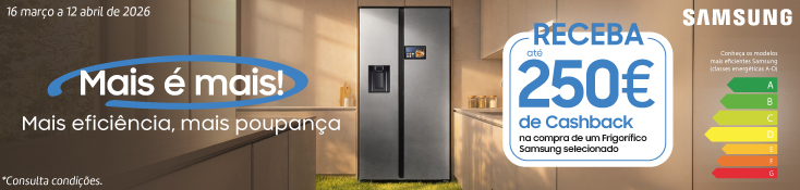 CashBack Frigorificos Samsung - 16 marco a 12 abril - 150