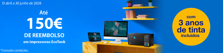 Reembolso Impressoras Epson - 13 abril a 30 junho - 30€