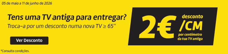 Retoma TVs- 05 de maio a 11 de junho de 2026 - 2€ Retoma TVs- 05 de maio a 11 de junho de 2026 - 2€