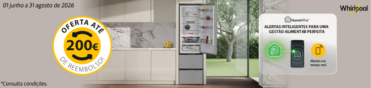 Cashback Whirlpool - 01 junho a 31 agosto - 75€ Cashback Whirlpool - 01 junho a 31 agosto - 75€