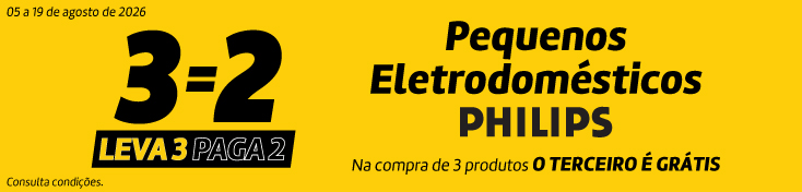 Leva 3 Paga 2 Pequenos - Philips - 05 a 19 agos Leva 3 Paga 2 Pequenos - Philips - 05 a 19 agos