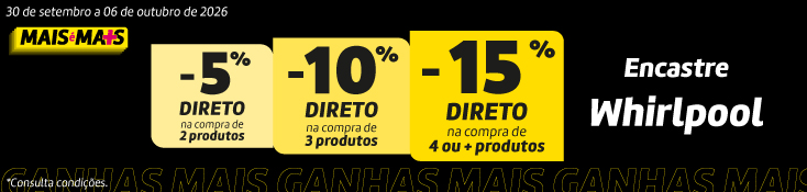 Até 15% Encastre Patamares - Whirlpool - 30 set a 06 out Até 15% Encastre Patamares - Whirlpool - 30 set a 06 out