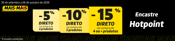 Até 15% Encastre Patamares - Hotpoint - 30 set a 06 out
