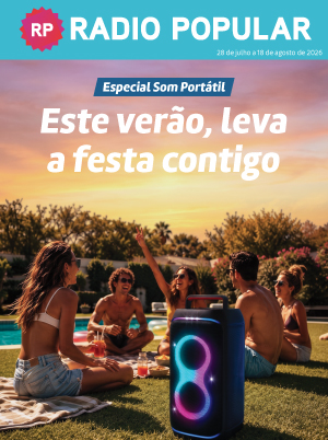 Especial Som Portátil. Este verão, leva a festa contigo. 28 de julho a 18 de agosto de 2026.